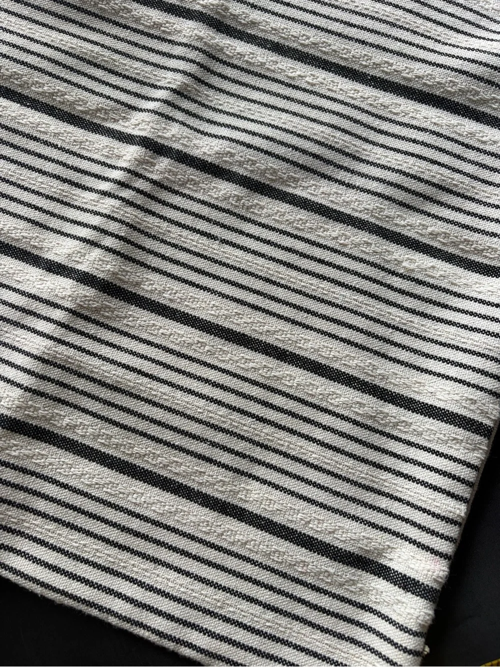 Striped Neutral Throw Pillow Cover in Black Navy and Cream